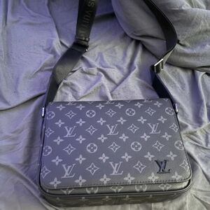 Louis Vuitton Black and Gray Monogram Messenger Bag